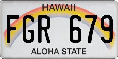 HI license plate FGR679