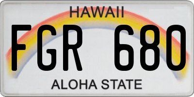 HI license plate FGR680