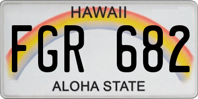 HI license plate FGR682