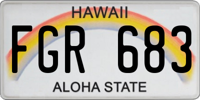 HI license plate FGR683