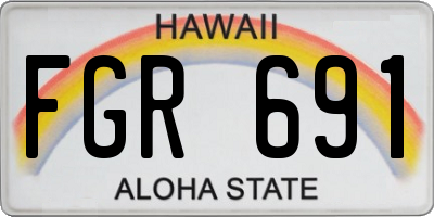 HI license plate FGR691