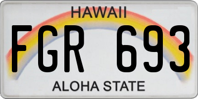 HI license plate FGR693