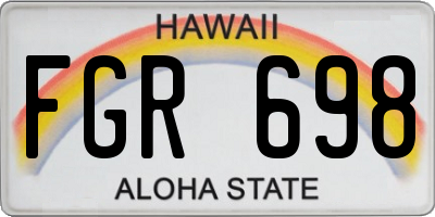 HI license plate FGR698