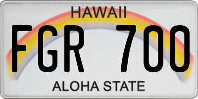 HI license plate FGR700