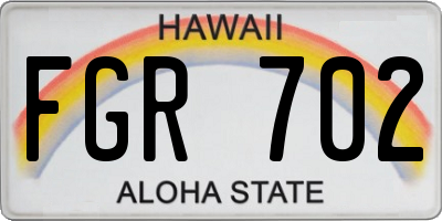 HI license plate FGR702