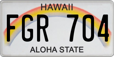 HI license plate FGR704