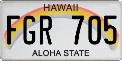 HI license plate FGR705