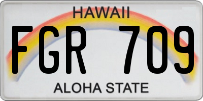 HI license plate FGR709