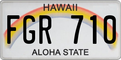 HI license plate FGR710