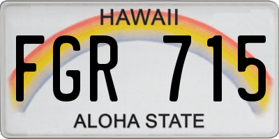 HI license plate FGR715