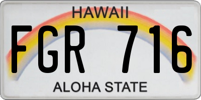 HI license plate FGR716