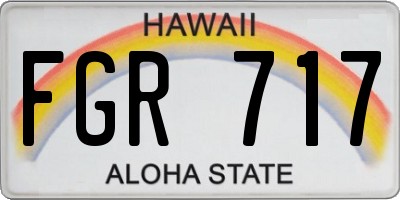 HI license plate FGR717
