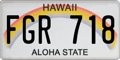 HI license plate FGR718