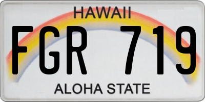 HI license plate FGR719