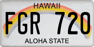 HI license plate FGR720