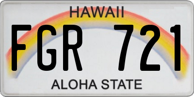 HI license plate FGR721