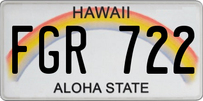 HI license plate FGR722