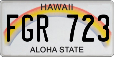 HI license plate FGR723
