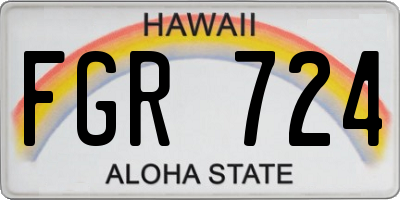 HI license plate FGR724