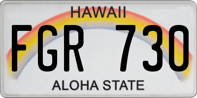 HI license plate FGR730