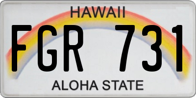 HI license plate FGR731