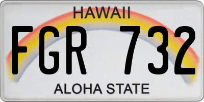HI license plate FGR732