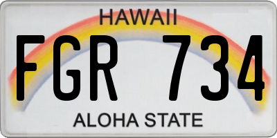 HI license plate FGR734