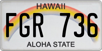 HI license plate FGR736