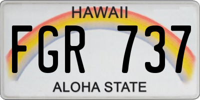 HI license plate FGR737