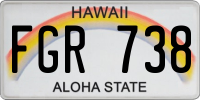 HI license plate FGR738