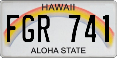 HI license plate FGR741