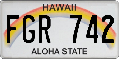 HI license plate FGR742