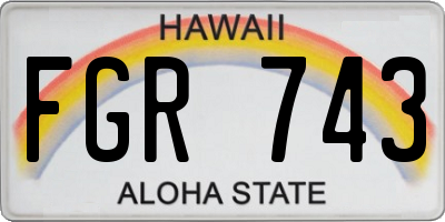 HI license plate FGR743