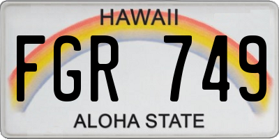 HI license plate FGR749