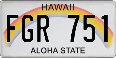 HI license plate FGR751