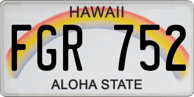 HI license plate FGR752
