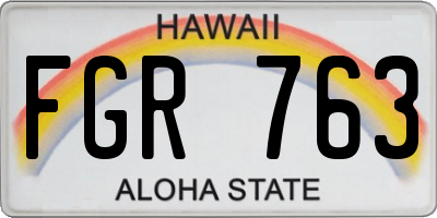 HI license plate FGR763