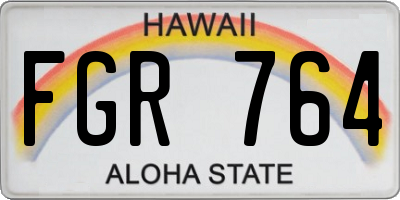 HI license plate FGR764
