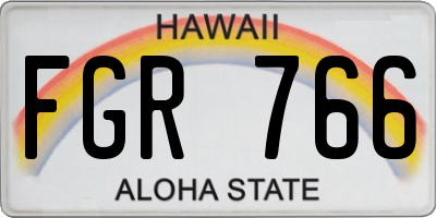 HI license plate FGR766