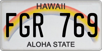 HI license plate FGR769