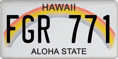 HI license plate FGR771