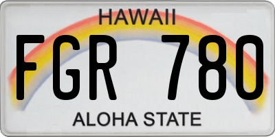 HI license plate FGR780
