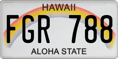 HI license plate FGR788