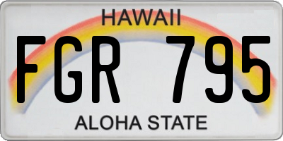 HI license plate FGR795