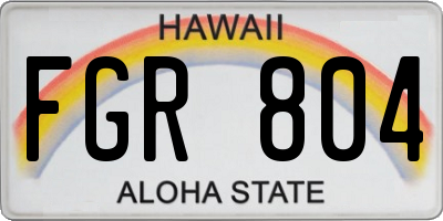 HI license plate FGR804