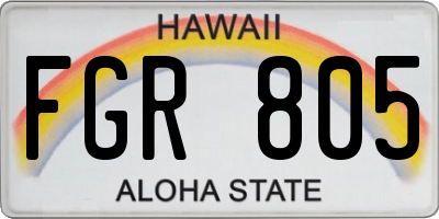 HI license plate FGR805
