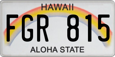 HI license plate FGR815