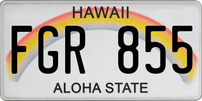 HI license plate FGR855