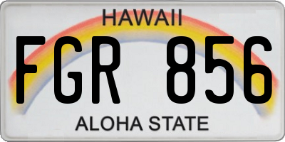 HI license plate FGR856