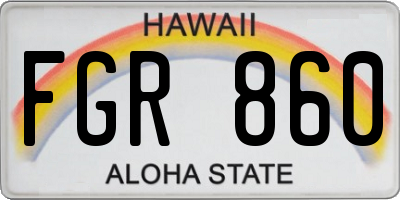 HI license plate FGR860